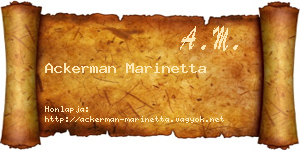 Ackerman Marinetta névjegykártya